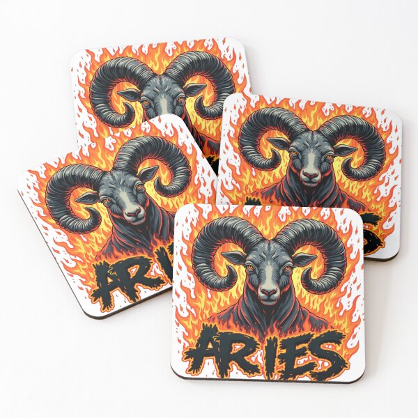 Item preview, Aries zodiac sign on fire designed and sold by Visarut.