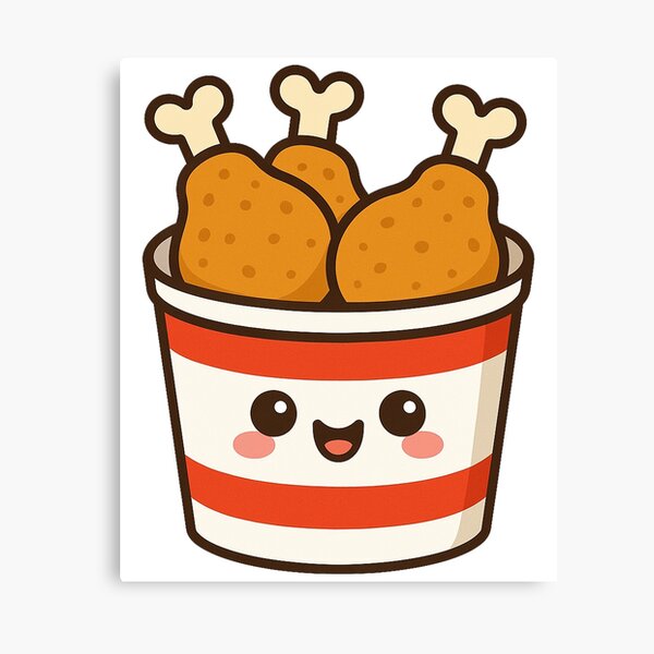Item preview, Kawaii Fried Chicken Bucket – Cute Fast Food Art designed and sold by k3rstman1.