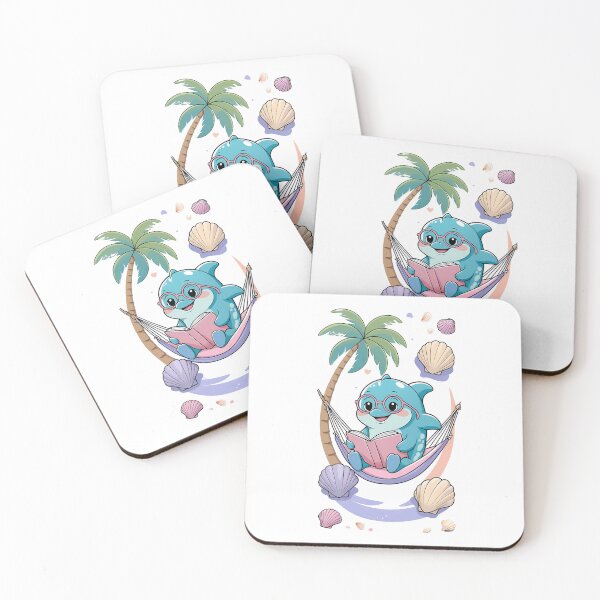 Item preview, Bookish Dolphin – Kawaii Beach Reader designed and sold by YumePixel.