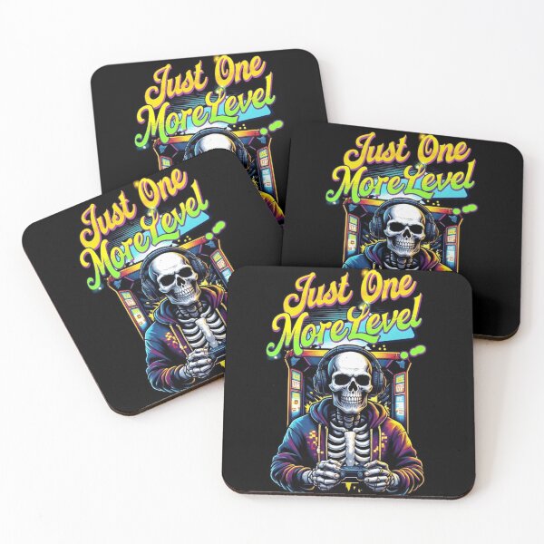 Item preview, Just One More Level, Gamer Skeleton Art designed and sold by fusiondesignsstudio.