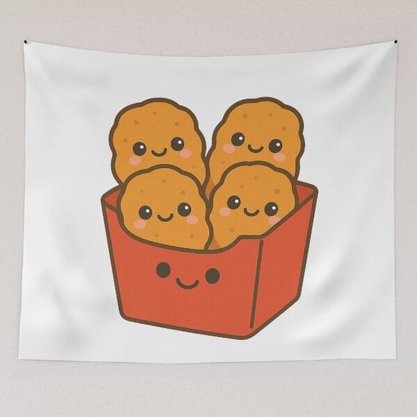 Item preview, Kawaii Chicken Nuggets – Cute Fast Food Art designed and sold by k3rstman1.