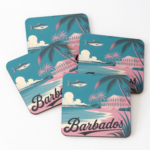 Item preview, Barbados Travel Poster: Vintage Coral Sands & Colonial Heritage designed and sold by LSVart.