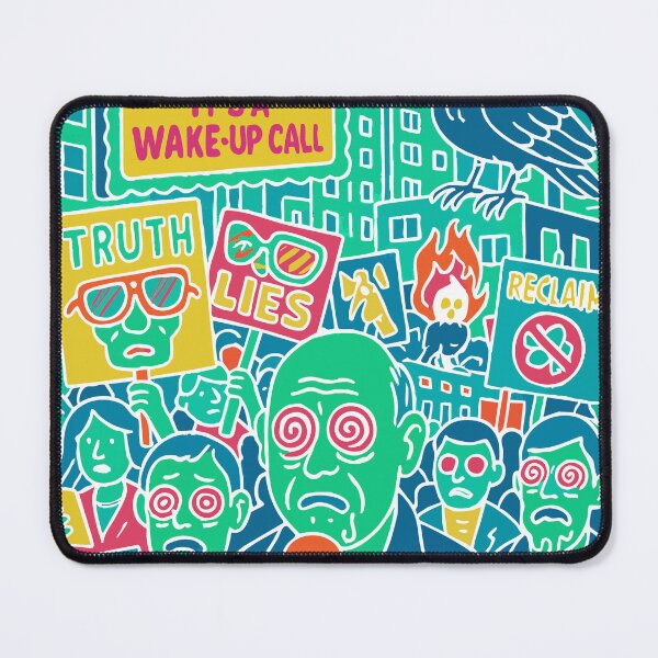 Item preview, 760 Isn’t a Channel – It’s a Wake-Up Call" Psychedelic Protest T-Shirt designed and sold by BambaKchula.