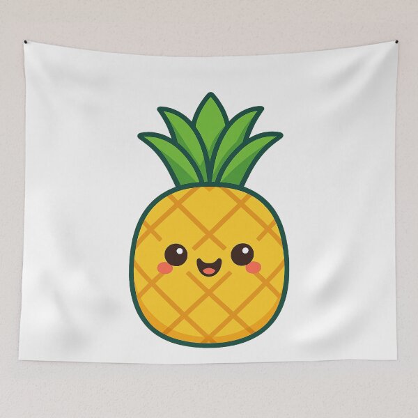 Item preview, Kawaii Pineapple – Cute Tropical Fruit Art designed and sold by k3rstman1.