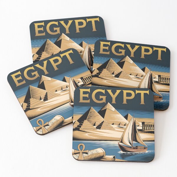 Item preview, Egypt Travel Poster: Vintage Majesty in Golden Desert Tones designed and sold by LSVart.
