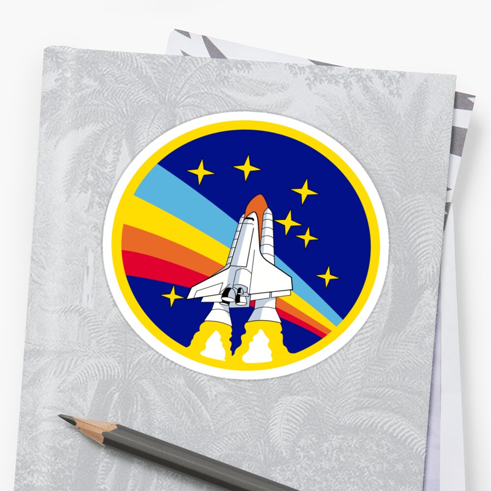 Nasa Space Shuttle Rainbow Emblem Logo Sticker By The Elements