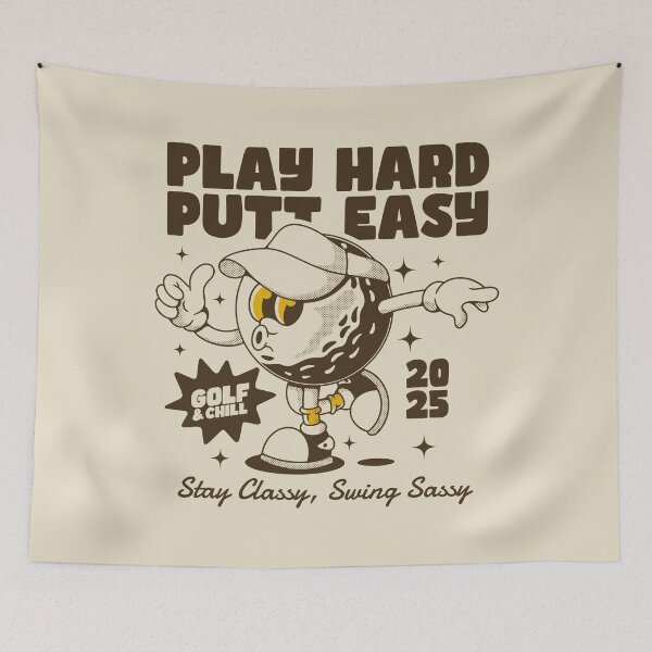 Item preview, Play Hard Putt Easy - Cool Golf Cartoon Character designed and sold by adipra.