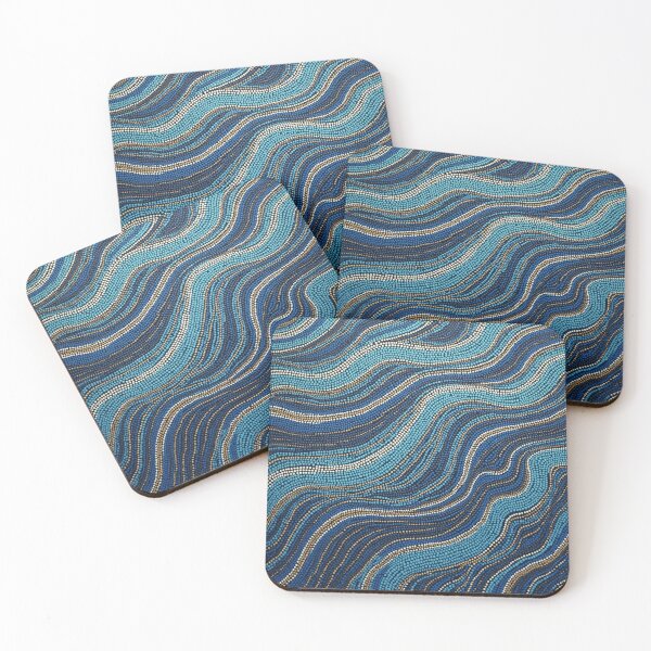 Item preview, Arte de puntos de inspiración aborigen: con olas del océano designed and sold by GrinGalore.
