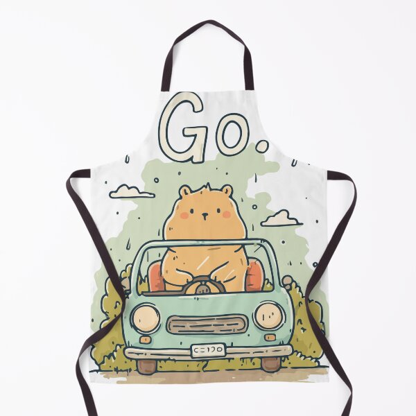 Item preview, Capybara in a Car – "Go!" Motivational Cute Animal Art designed and sold by Moss and Moon Studio.