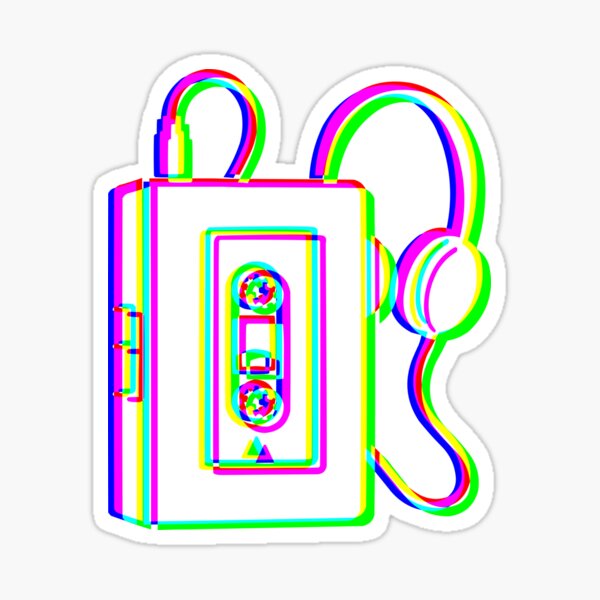 EDM Trikolor - Walkman - Glitch - Rave style Sticker