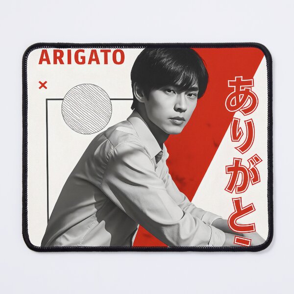 Item preview, Arigato Japanese Poster – Modern Thank You Wall Art with Minimalist Typography & Fashion Photography designed and sold by AbstractAuraArt.