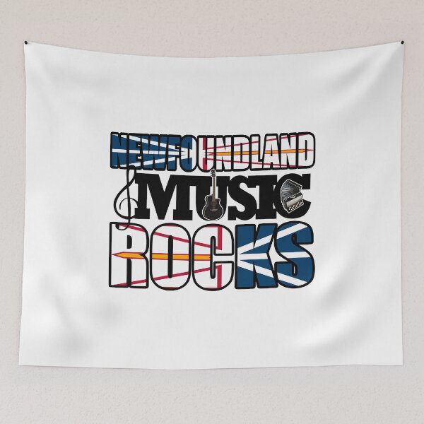 Item preview, NEWFOUNDLAND MUSIC ROCKS DESIGN - ON WHITE designed and sold by JRM Tees & More Store.