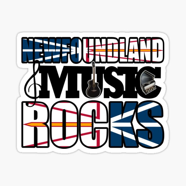 Item preview, NEWFOUNDLAND MUSIC ROCKS DESIGN - ON WHITE designed and sold by JRM Tees & More Store.