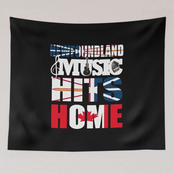 Item preview, NEWFOUNDLAND MUSIC HITS HOME DESIGN - ON BLACK designed and sold by JRM Tees & More Store.