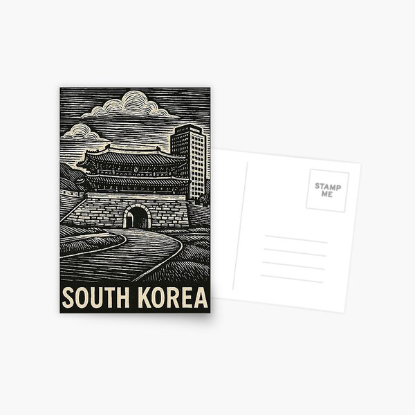 Item preview, South Korea Linocut Style  designed and sold by Thistle-TShop.
