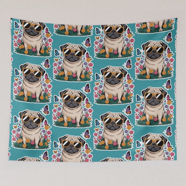 Item preview,  A Cool Pug Water Colour illustration designed and sold by ZooStateofMind.