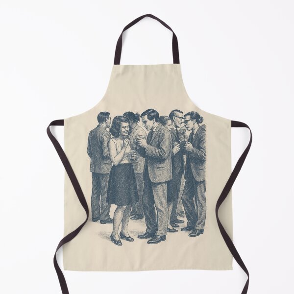 Item preview, Vintage Office Woman Standing Out Among Men – Feminist Retro Art Print designed and sold by weirdfishes123.