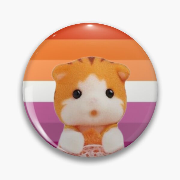 Item preview, lesbian pride calico critter button designed and sold by unequivocallyso.