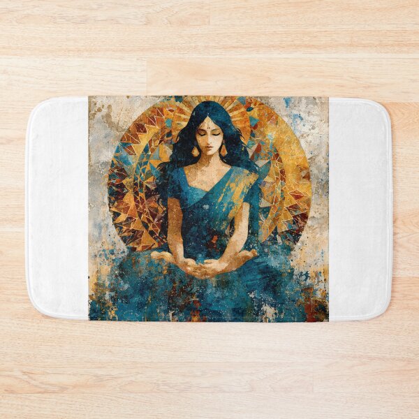 Item preview, majestic goddess Durga in a meditative pose, vibrant colors designed and sold by wonderisland.