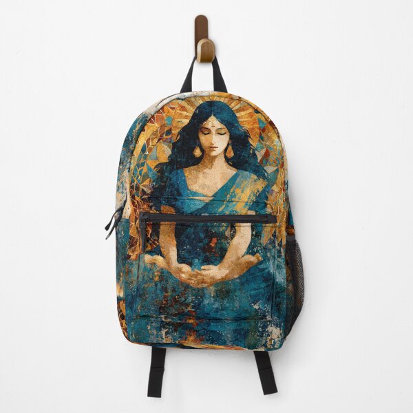 Item preview, majestic goddess Durga in a meditative pose, vibrant colors designed and sold by wonderisland.