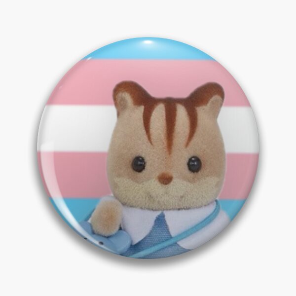 Item preview, Trans pride calico critter button designed and sold by unequivocallyso.