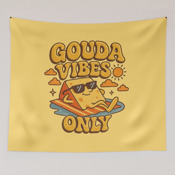 Item preview, Gouda Vibes Only – Funny Summer Cheese Pun designed and sold by GirlyPopped.