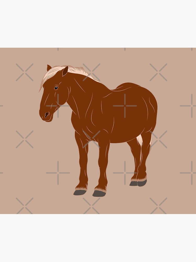 Aperçu 5 sur 5. Tapis de souris avec l'œuvre Cheval Abtenauer, dessin cheval alezan, cheval de selle, races de chevaux de l'Autriche créée et vendue par WebEquitation.