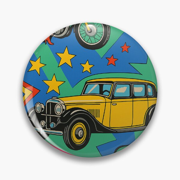 Artikelvorschau, Retro Pop Art Collage mit gelbem Auto, Pin-Up Girl und Sternen – Ästhetische Wandgestaltung im Retro-Look entworfen und verkauft von weirdfishes123.
