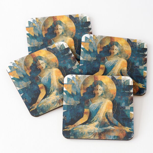 Item preview, majestic goddess Durga in a meditative pose, vibrant colors designed and sold by wonderisland.