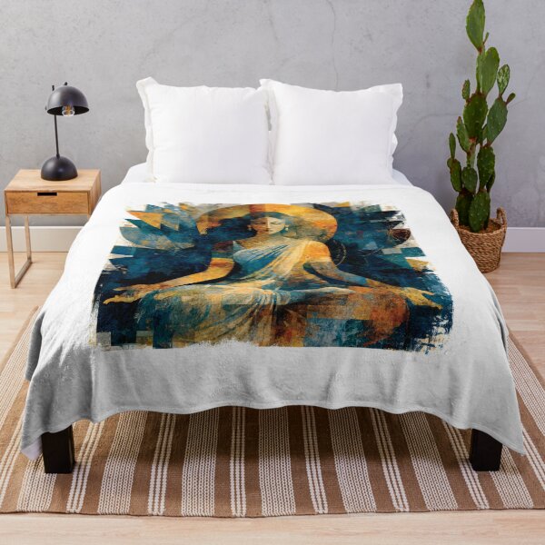 Item preview, majestic goddess Durga in a meditative pose, vibrant colors designed and sold by wonderisland.