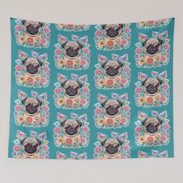 Item preview,  A Cool Pug Water Colour illustration designed and sold by ZooStateofMind.