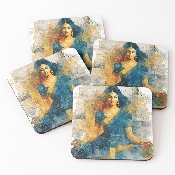 Item preview, majestic goddess Durga in a meditative pose, vibrant colors designed and sold by wonderisland.