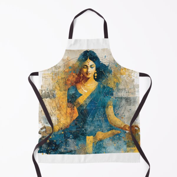 Artikelvorschau, majestätische Göttin Durga in einer meditativen Pose, lebendige Farben entworfen und verkauft von wonderisland.