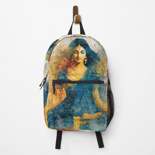 Item preview, majestic goddess Durga in a meditative pose, vibrant colors designed and sold by wonderisland.