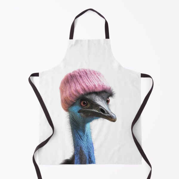Item preview, Cozy Cassowary Wearing Pink Winter Hat Trendy Animal Fashion Artwork designed and sold by LazyOwlStore.