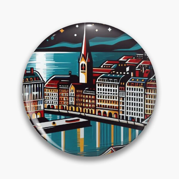 Item preview, A Pop Art Travel Print of Geneva - Switzerland Sticker designed and sold by NCNGDESIGN.