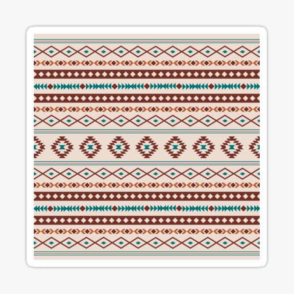 Aperçu de l'œuvre Motif mixte Aztec Rusts Teal Cream créée et vendue par NataliePaskell.