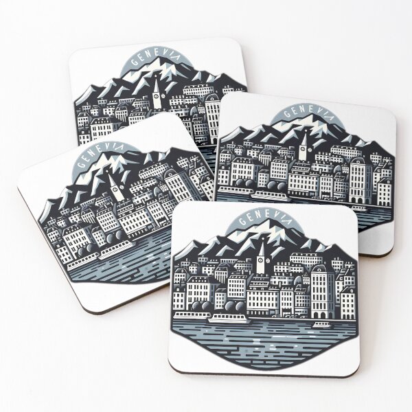Item preview, A Pop Art Travel Print of Geneva - Switzerland Sticker designed and sold by NCNGDESIGN.