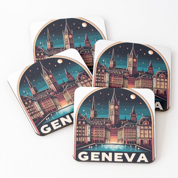 Item preview, A Pop Art Travel Print of Geneva - Switzerland Sticker designed and sold by NCNGDESIGN.