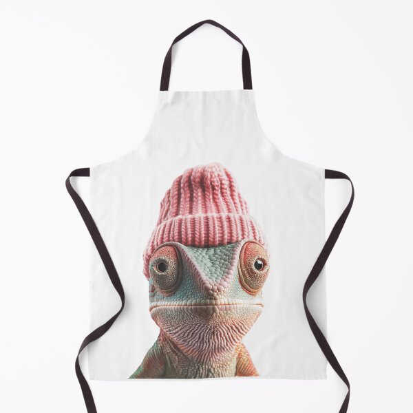 Item preview, Cozy Chameleon Wearing Pink Winter Hat Trendy Animal Fashion Artwork designed and sold by LazyOwlStore.