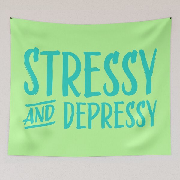 Item preview, Stressy and Depressy - Teal designed and sold by sillyjess.