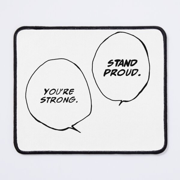 Item preview, "You're strong, stand proud" Sukuna manga bubble,- black option designed and sold by Mairoth.
