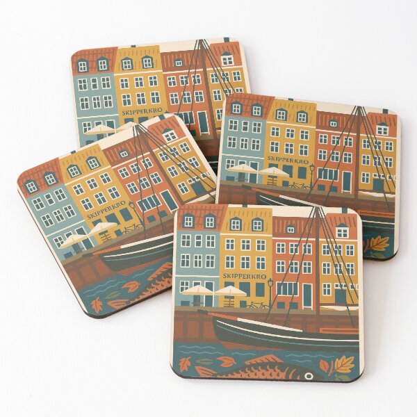 Item preview, Nyhavn Copenhagen Denmark folk art designed and sold by Spanish Castles.