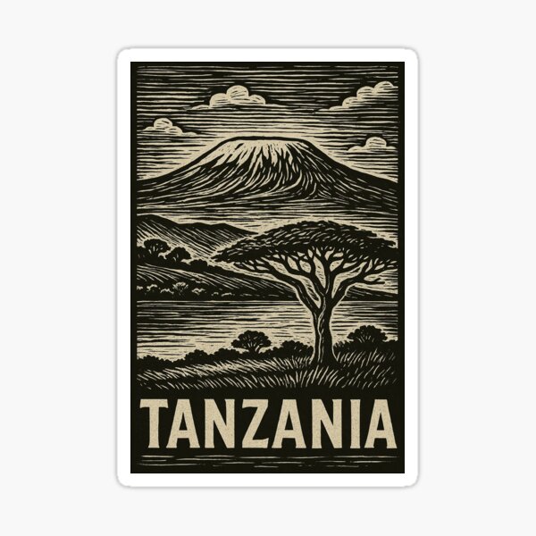 Item preview, Tanzania Linocut Style  designed and sold by Thistle-TShop.