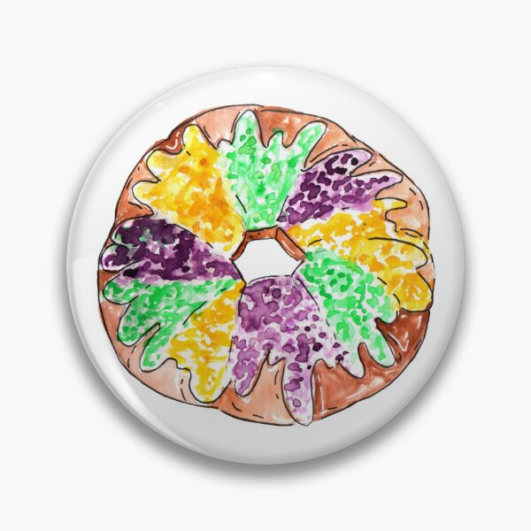 Item preview, King Cake Top View Watercolor designed and sold by PeoplizeIt.