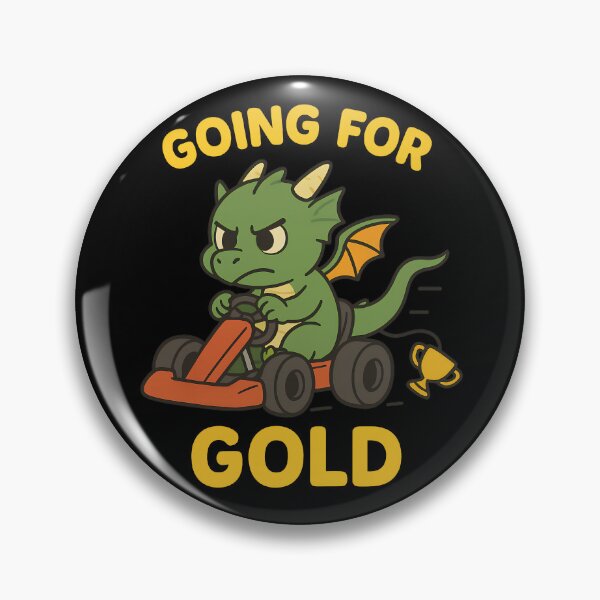 Item preview, Going for Gold – Cute Dragon Kart Racer Design designed and sold by TeeTimeTreasure.