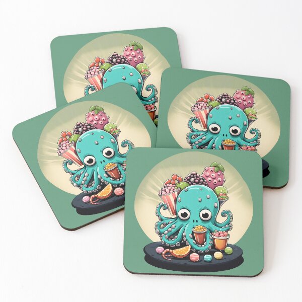 Item preview, Delicious Octopus Monsters designed and sold by Vj-Sets-Shop.