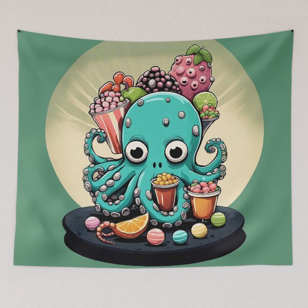 Item preview, Delicious Octopus Monsters designed and sold by Vj-Sets-Shop.