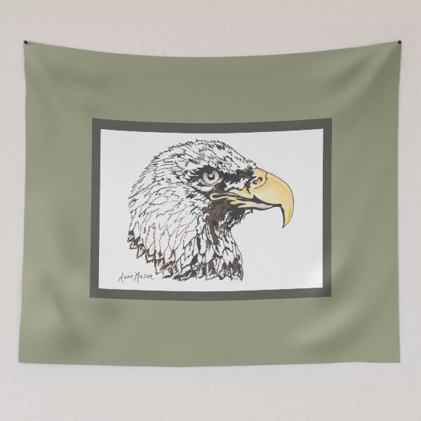 Item preview, Eagle Head - pen and ink drawing designed and sold by Annie Mason Art.