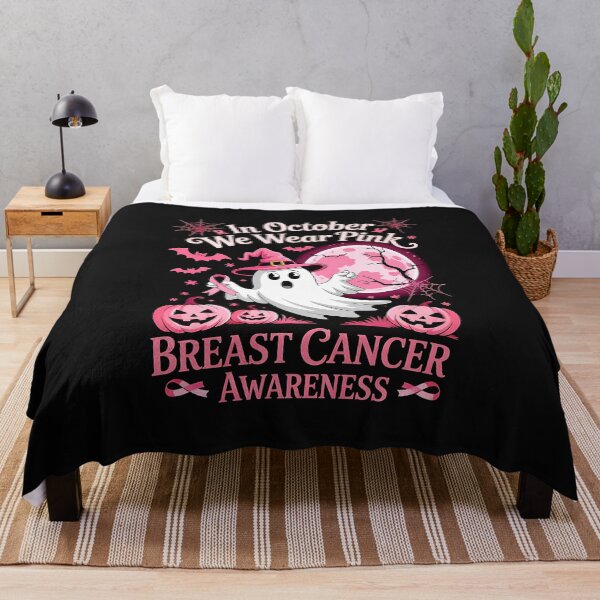 Item preview, In October We Wear Pink Ghost Witch Breast Cancer Awareness designed and sold by TalalosART.